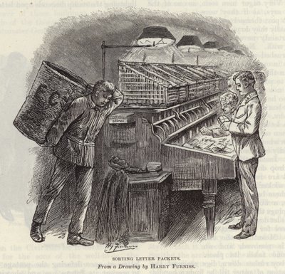 Classificando os pacotes de letras de Harry Furniss