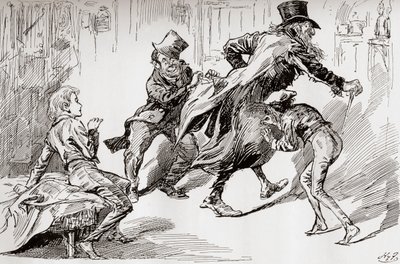 The Thieves Kitchen. Oliver é mostrado como é feito, ilustração por &39;Oliver Twist&39;, por Charles Dickens, de The Testimonial Edition, publicado em 1910 de Harry Furniss