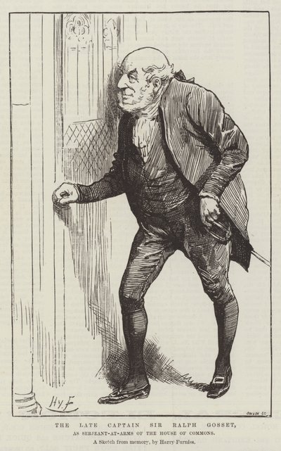 O falecido Capitão Sir Ralph Gosset, como Sargento-de-Armas da Câmara dos Comuns de Harry Furniss
