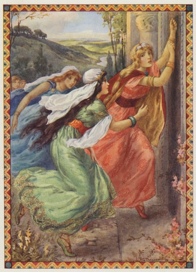 "Emer chegou primeiro à porta", A Porção do Campeão (litografia a cores) de Harry George Theaker