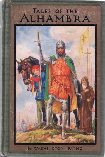 Desenho da capa, ilustração de "Tales of Alhambra", c.1940 (litografia a cores) de Harry George Theaker