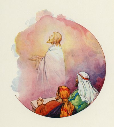 Foi separado deles e levado para o céu (litografia a cores) de Harry George Theaker
