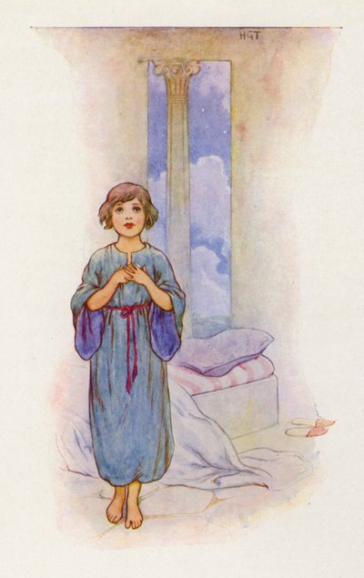 "Eis-me aqui!", respondeu Samuel (litografia a cores) de Harry George Theaker