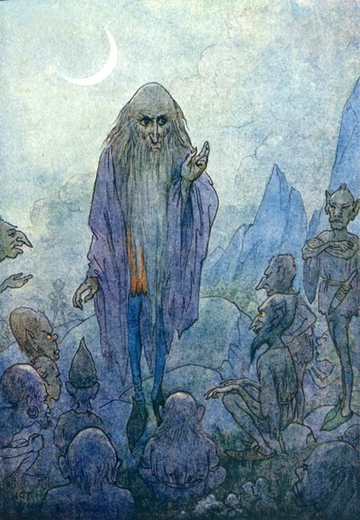 Merlin (litografia a cores) de Harry George Theaker