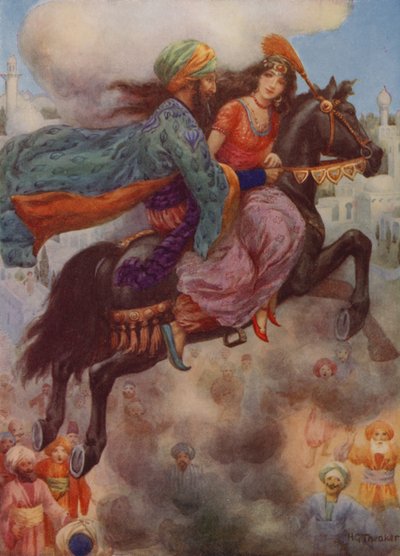 A princesa regressa à Pérsia (litografia a cores) de Harry George Theaker