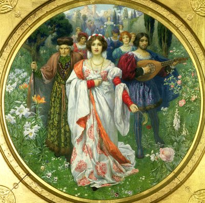 "Quando uma rainha, há muito morta, era jovem" (aguarela) de Harry George Theaker