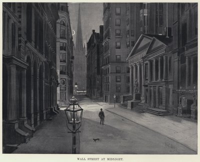 Wall Street à Meia-Noite (litho) de Harry Grant Dart