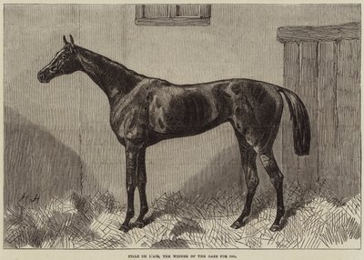 Fille de l&39;Air, o vencedor do The Oaks para 1864 de Harry Hall