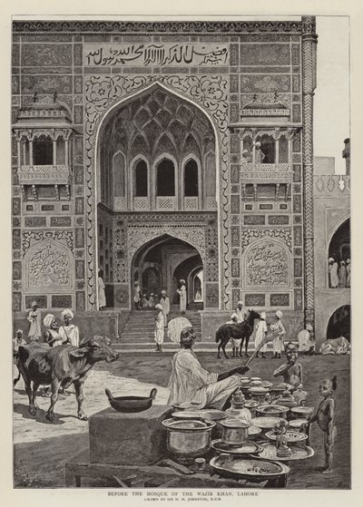 Antes da mesquita do Wazir Khan, Lahore de Harry Hamilton Johnston
