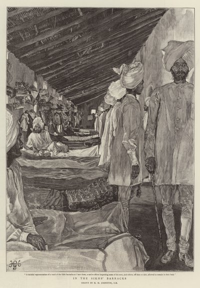 Nos quartéis dos sikhs de Harry Hamilton Johnston