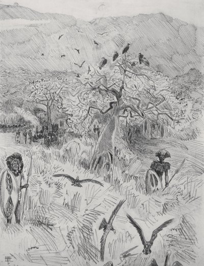 Masai Camp, c.1884 (caneta no papel) de Harry Hamilton Johnston