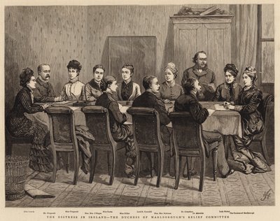A aflição na Irlanda, o Comitê de Socorro da Duquesa de Marlborough de Harry Hamilton Johnston