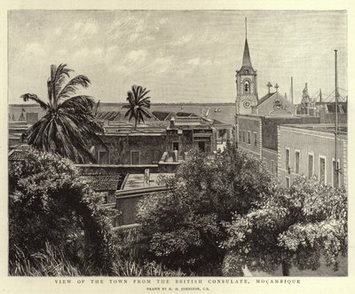 Vista, cidade, britânico, consulate, moçambique de Harry Hamilton Johnston
