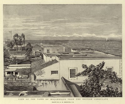 Vista da cidade de Moçambique a partir do Consulado Britânico de Harry Hamilton Johnston