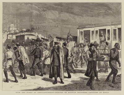 Com os turcos em Constantinopla, a chegada dos prisioneiros russos capturados em Elena de Harry Hamilton Johnston