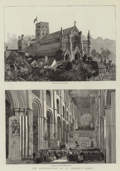 A restauração da gravura da abadia de St Albans de Harry Hine
