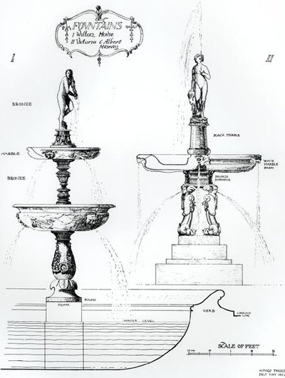 Fountains, Wilton House, Wiltshire and Victoria and Albert Museum, Londres de Harry Inigo Triggs
