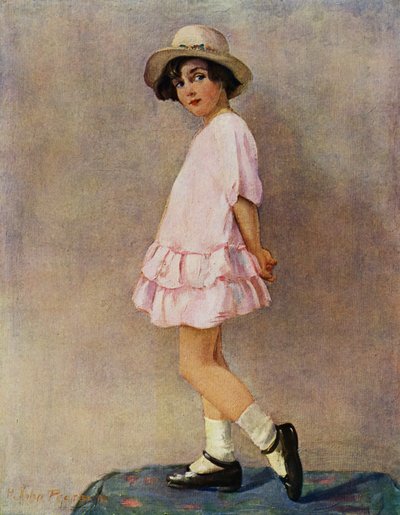 "Será que vou fazer?" - jovem rapariga a preparar-se para sair (cor litho) de Harry J. Pearson