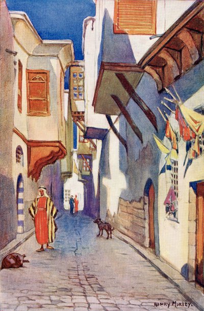 Uma rua em Damasco, Síria, c. 1910, de A Book of Modern Palestine de Richard Penlake pub. c.1910 de Harry Morley
