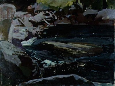 Rio Fluente (óleo sobre tela) de Harry Watson