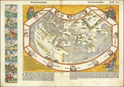 Mapa do mundo de 1493 - Secunda etas mundi de Hartmann Schedel