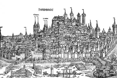 Vista de Nurnburg no século XV de Hartmann Schedel