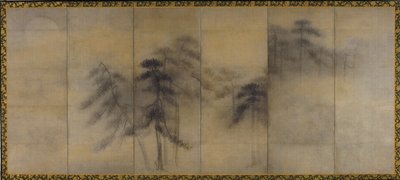 Pinheiros no luar de Hasegawa Tohaku