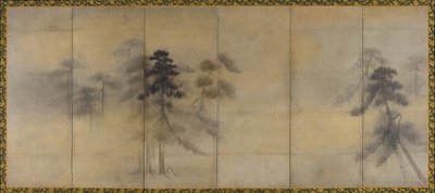 Pinheiros no luar de Hasegawa Tohaku