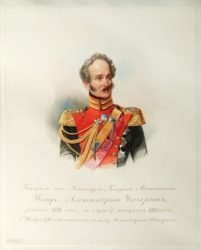 Retrato do General Pyotr Alexandrovich Chicherin Do Álbum da Guarda Imperial do Cavalo, 1846-1849 de Hau