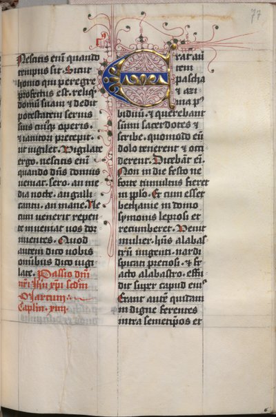 Livro do Evangelho com Retratos Evangelistas: Inicial Decorada, c. 1480 de Hausbuch Master