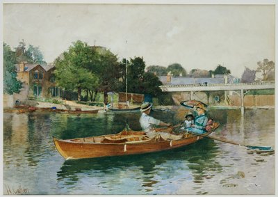Uma festa de barco no Tamisa em Cookham de Hector Caffieri
