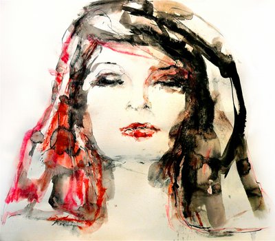 Retrato expressivo de uma mulher de Hein Kocken