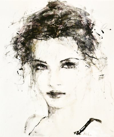 Retrato de uma mulher expressiva de Hein Kocken
