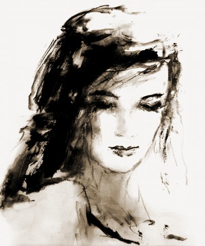 Retrato de uma mulher melancólica de Hein Kocken