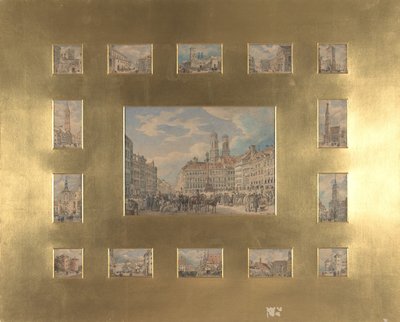 Quinze Assuntos Arquitetônicos: Vistas de Munique, 1835. de Heinrich Adam