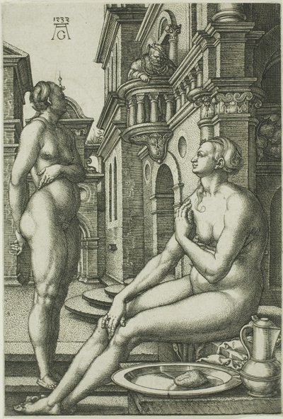 Bate-Seba no banho de Heinrich Aldegrever
