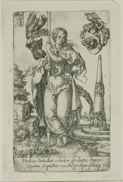 Caridade, das Virtudes de Heinrich Aldegrever