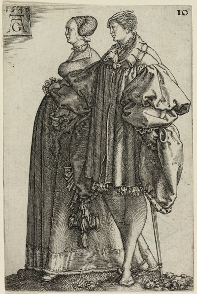 Casal Dançarino, prato dez de The Large Wedding-Dancers de Heinrich Aldegrever
