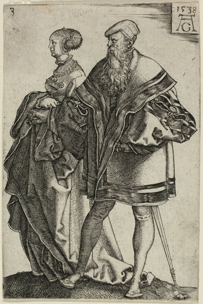 Casal Dançarino, prato três de The Large Wedding-Dancers de Heinrich Aldegrever
