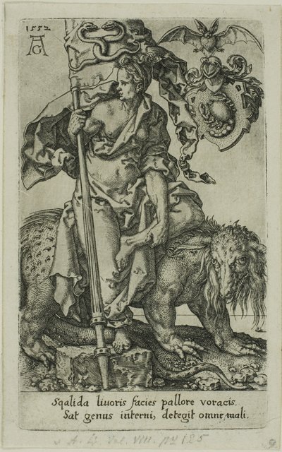 Inveja, dos vícios de Heinrich Aldegrever