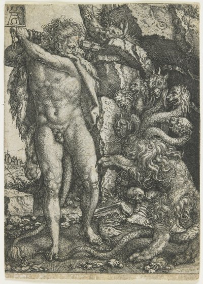 Hércules destrói a Hidra de Lerna, 1550 de Heinrich Aldegrever
