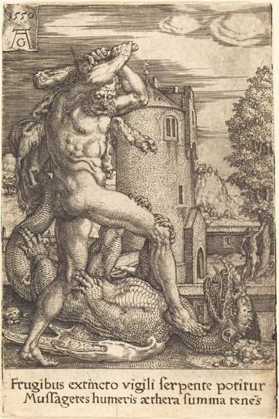 Hércules Matando o Dragão de Heinrich Aldegrever