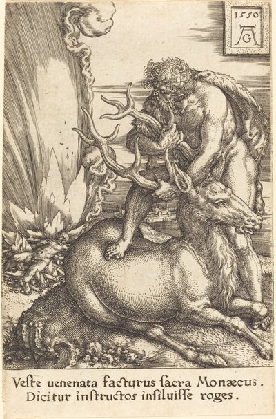 Hércules e a Corça de Heinrich Aldegrever
