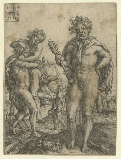 Hércules derrota Anteu Trabalhos de Hércules (título da série) de Heinrich Aldegrever