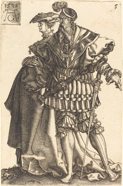 Grandes dançarinas de casamento, 1538. de Heinrich Aldegrever