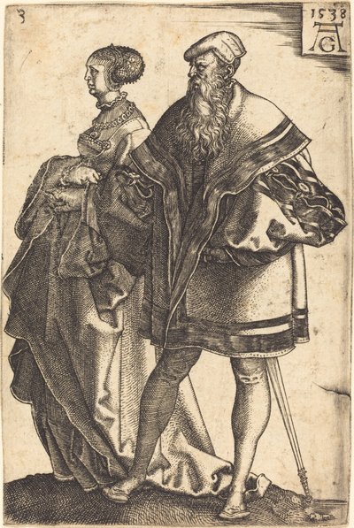 Grandes dançarinas de casamento, 1538. de Heinrich Aldegrever