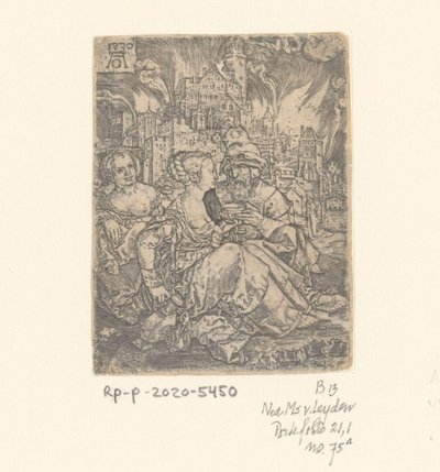 Ló e suas filhas de Heinrich Aldegrever
