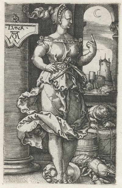 Luna (título sobre o objecto) de Heinrich Aldegrever