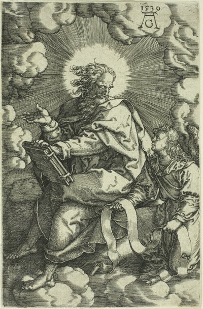 Mateus, de Os Quatro Evangelistas, 1539 de Heinrich Aldegrever