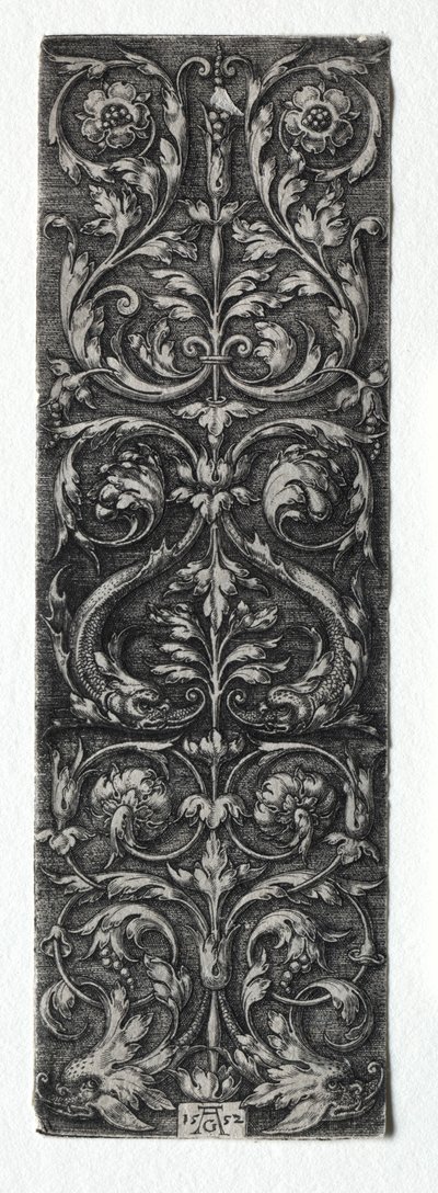 Design de ornamento com peixes, 1552. de Heinrich Aldegrever